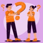 Desenho de casal em dúvida