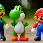 bonecos dos personagens da franquia Mario Bross ilustrando videogame da Nintendo